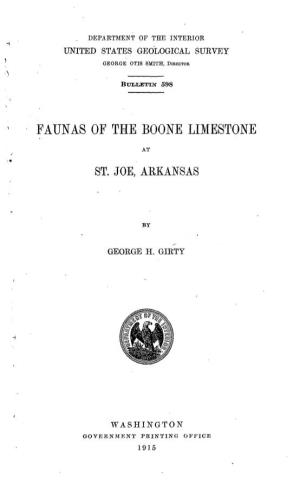 Faunas of the Boone Limestone