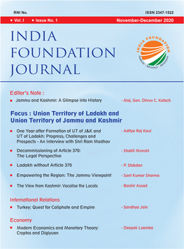 India Foundation Journal November-December 2020