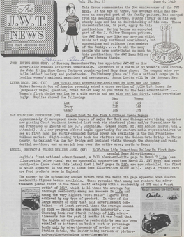 Vol. IV, No. 23 June 6, 1949 JOHN This Issue Commemorates The