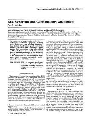 EEC Syndrome and Genitourinary Anomalies: an Update Saskiazyxwvutsrqponmlkjihgfedcbazyxwvutsrqponmlkjihgfedcba M