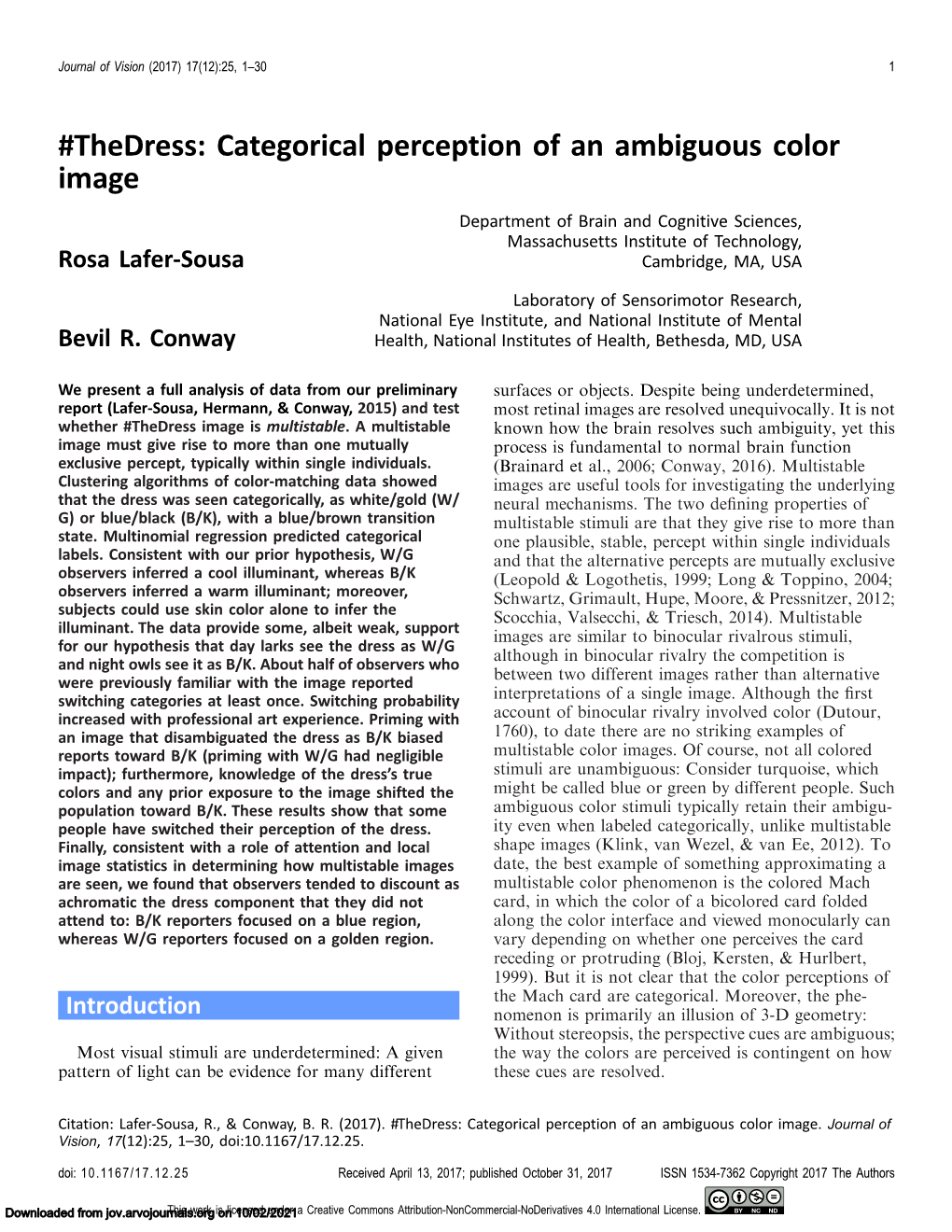 Thedress: Categorical Perception of an Ambiguous Color Image