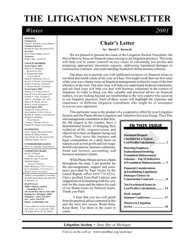Litigation Section Newsletter Winter 2001