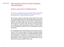 THE ANCIENT ARTS of VASTU SHASTRA and FENGSHUI Holistic