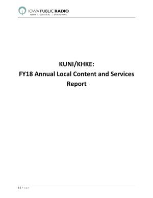 KUNI/KHKE: FY18 Annual Local Content and Services Report