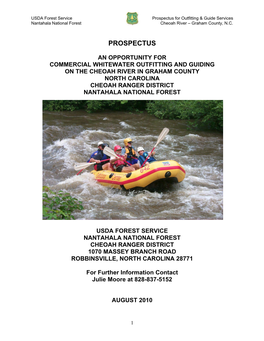 Prospectus for Outfitting & Guide Services Nantahala National Forest Cheoah River – Graham County, N.C