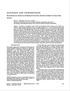 Saxitoxin and Tetrodotoxin. Electrostatic Effects on Sodium Channel Gating Current in Crayfish Axons