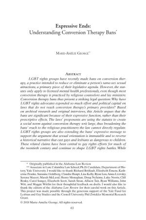Expressive Ends: Understanding Conversion Therapy Bans*