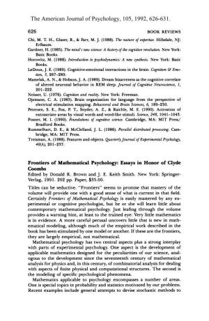 The American Journal of Psychology, 105, 1992, 626-631