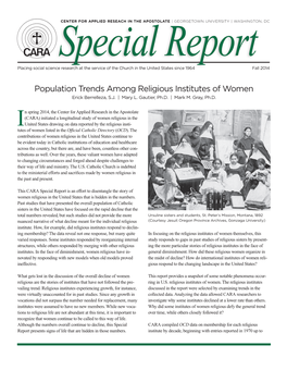 Population Trends Among Religious Institutes of Women Erick Berrelleza, S.J