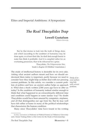 The Real Thucydides Trap Lowell Gustafson Villanova University