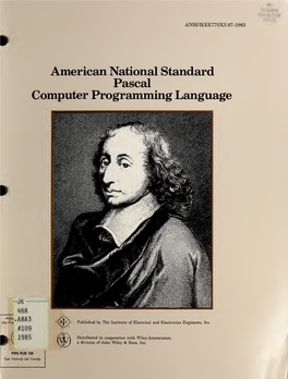 American National Standard Pascal Computer Programming Language