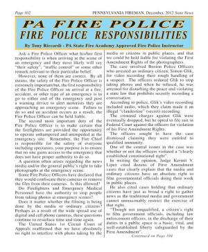 Fire Police Responsibilities