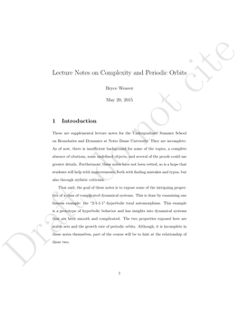 Lecture Notes on Complexity and Periodic Orbits
