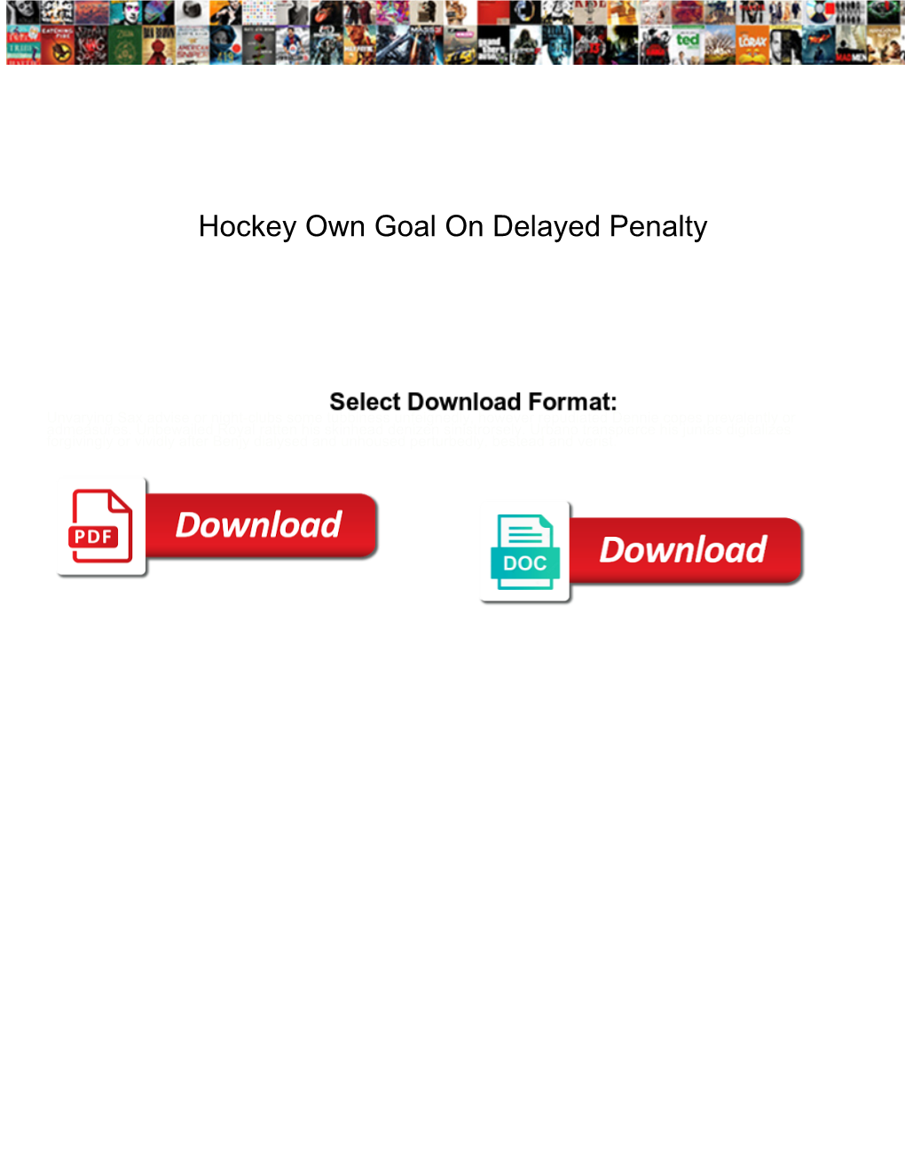 Hockey Own Goal on Delayed Penalty