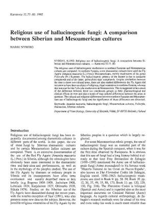 Religious Use of Hallucinogenic Fungi: a Comparison Between Siberian and Mesoamerican Cultures
