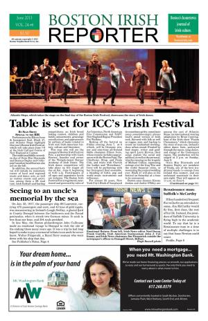 Table Is Set for ICC's Irish Festival
