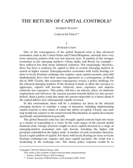 The Return of Capital Controls?
