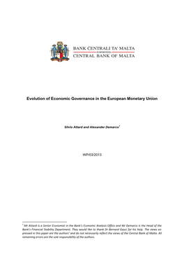 Evolution of Economic Governance in the European Monetary Union
