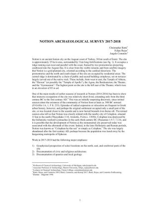 Notion Archaeological Survey 2017-2018