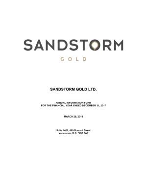 Sandstorm Gold Ltd