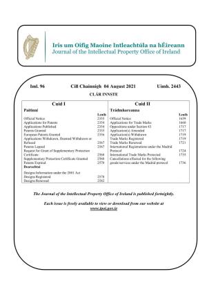 Iris Um Oifig Maoine Intleachtúla Na Héireann Journal of the Intellectual Property Office of Ireland