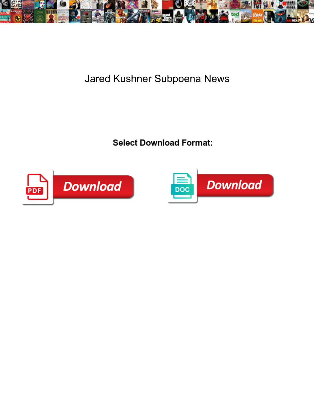 Jared Kushner Subpoena News