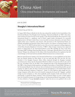 Shanghai's International Board