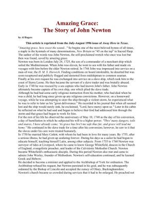 Amazing Grace: the Story of John Newton