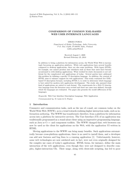 Comparison of Common Xml-Based Web User Interface Languages