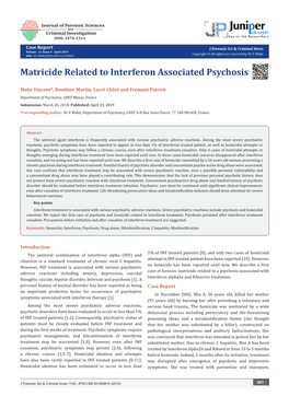 Matricide Related to Interferon Associated Psychosis