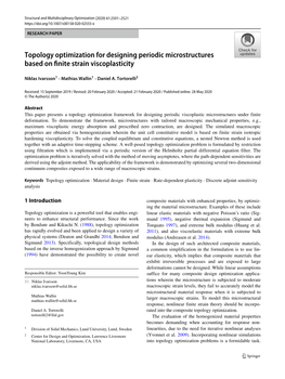 Topology Optimization for Designing Periodic Microstructures Based on ﬁnite Strain Viscoplasticity