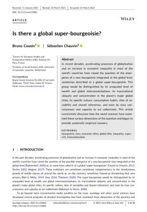Is There a Global Super‐Bourgeoisie?