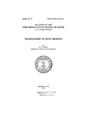 Manganese in New Mexico, E