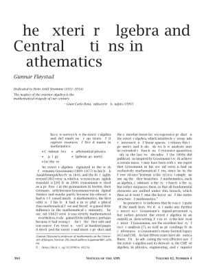 The Exterior Algebra and Central Notions in Mathematics