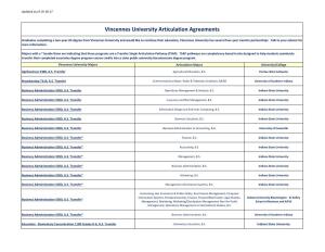 Vincennes University Articulation Agreements
