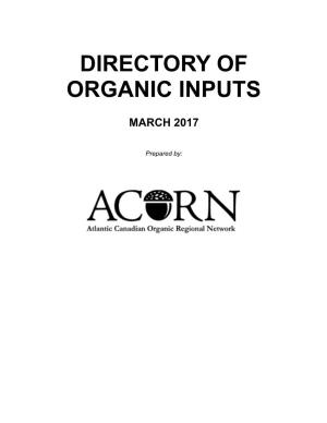 Organic Inputs