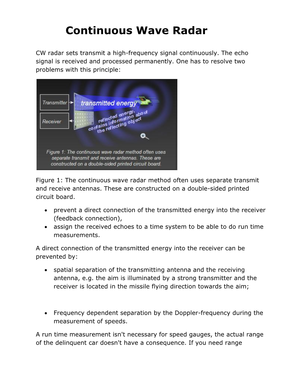 Continuous Wave Radar