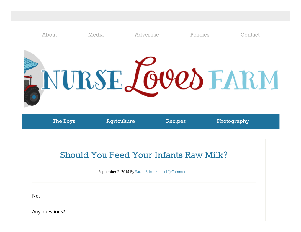 Should You Feed Your Infants Raw Milk?