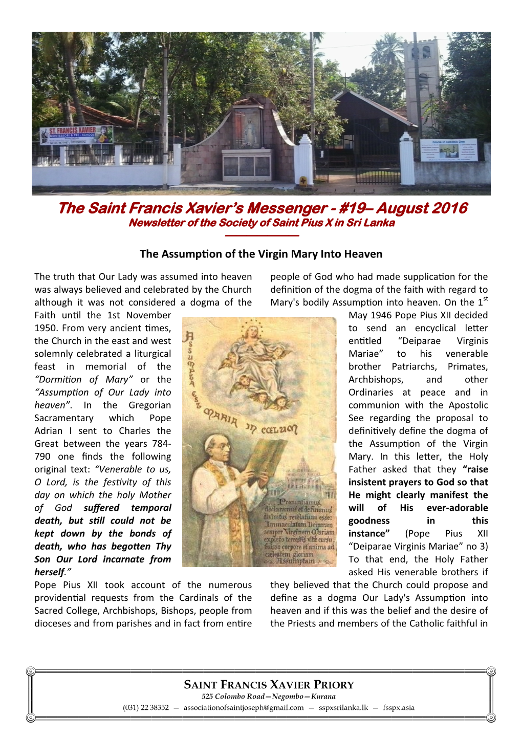 The Saint Francis Xavier's Messenger