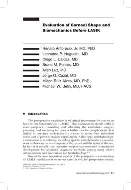 Evaluation of Corneal Shape and Biomechanics Before LASIK