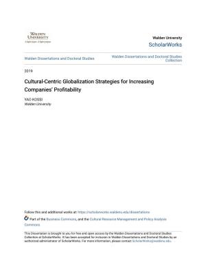 Cultural-Centric Globalization Strategies for Increasing Companies' Profitability