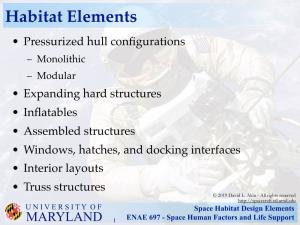Space Habitat Design Elements ENAE