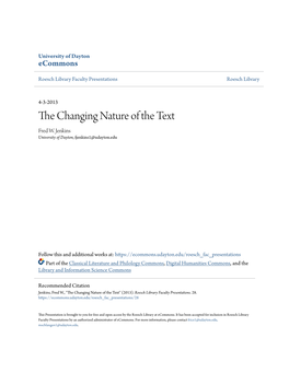 The Changing Nature of the Text