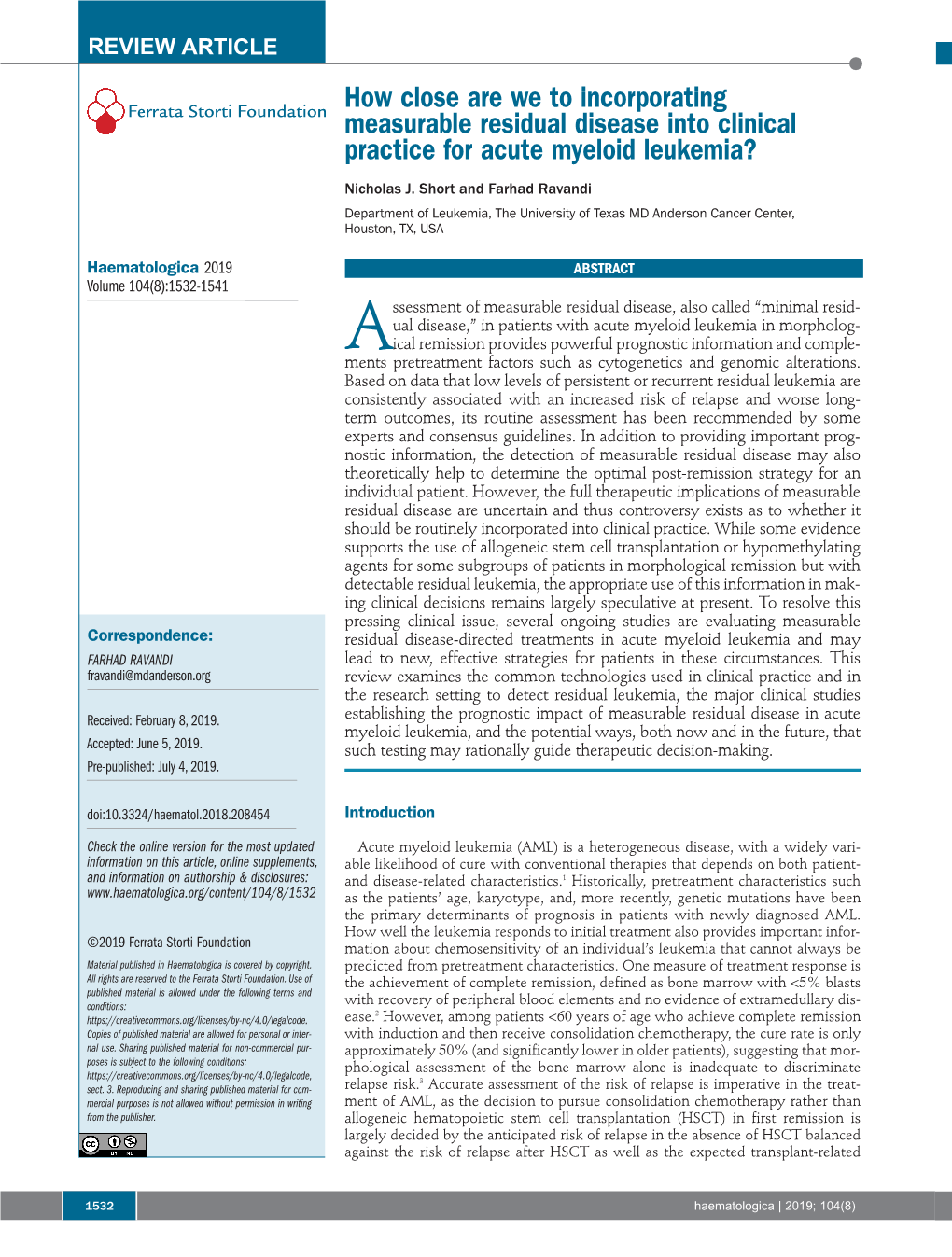 How Close Are We to Incorporating Measurable Residual Disease Into