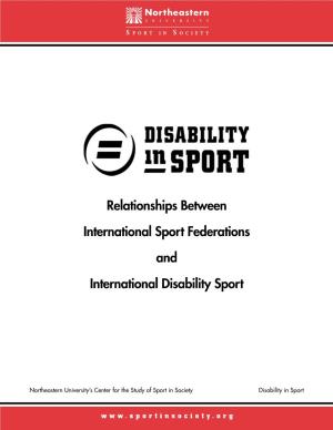 Relationships Between International Sport Federations and International Disability Sport