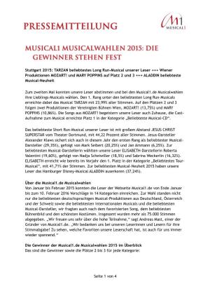 Seite 1 Von 4 Stuttgart 2015: TARZAN Beliebtestes Long