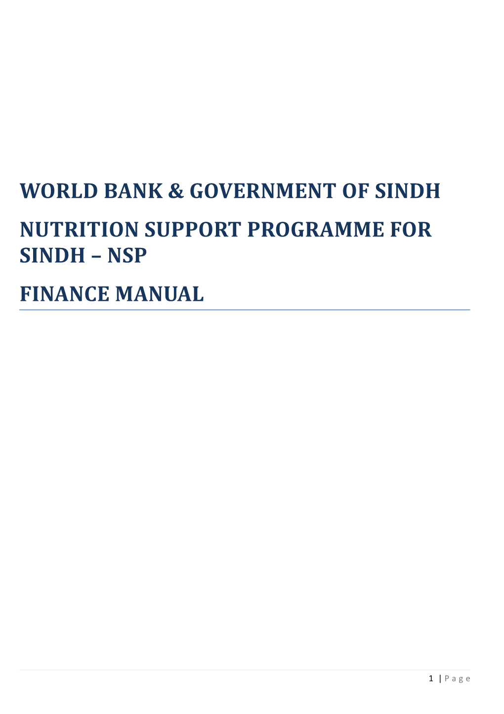 World Bank & Government of Sindh