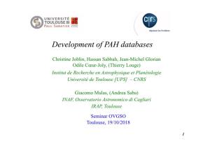 Development of PAH Databases
