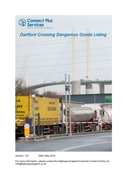 Dartford Crossing Dangerous Goods Listing