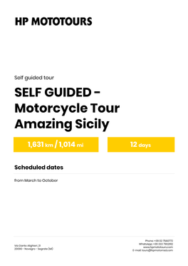 Self Guided Tour SELF GUIDED - Motorcycle Tour Amazing Sicily